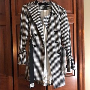 Never worn gingham check trench coat from WHBM